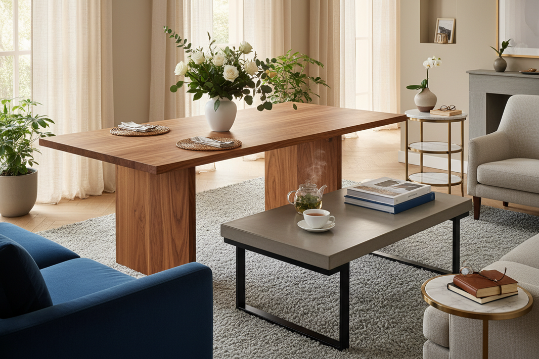 SILK & WOOD TABLES