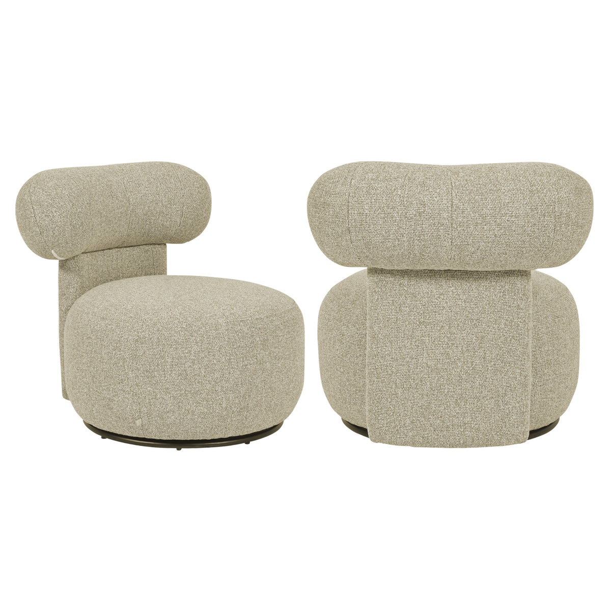 Lounge chair Kaya cayenne brown swivel | Silk & Wood Interio