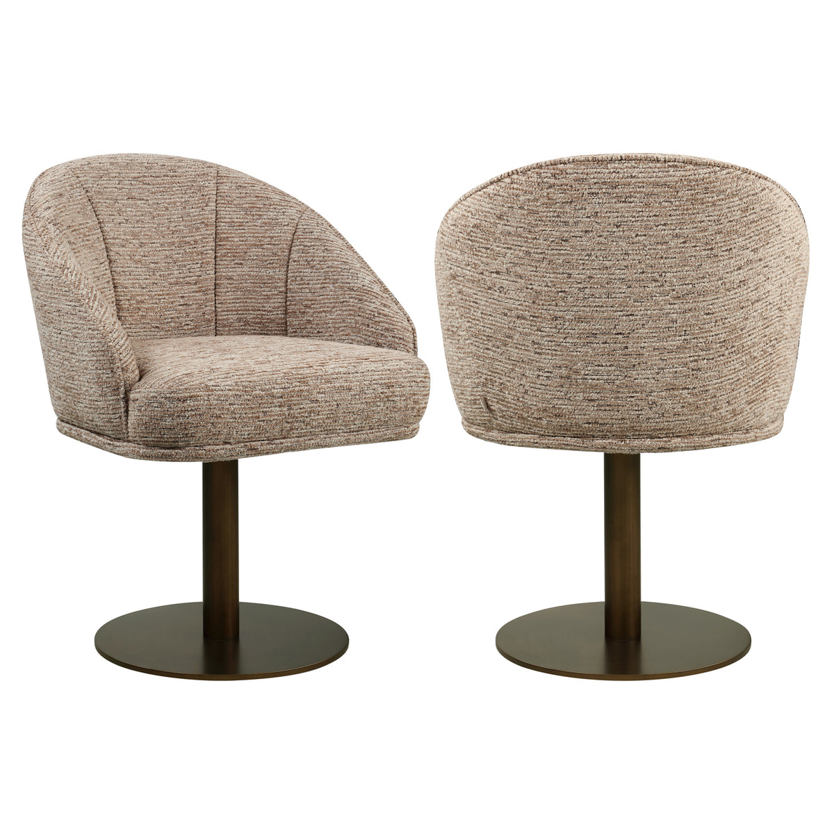 Dining chair Beverly mocca linear swivel | Silk & Wood Inter