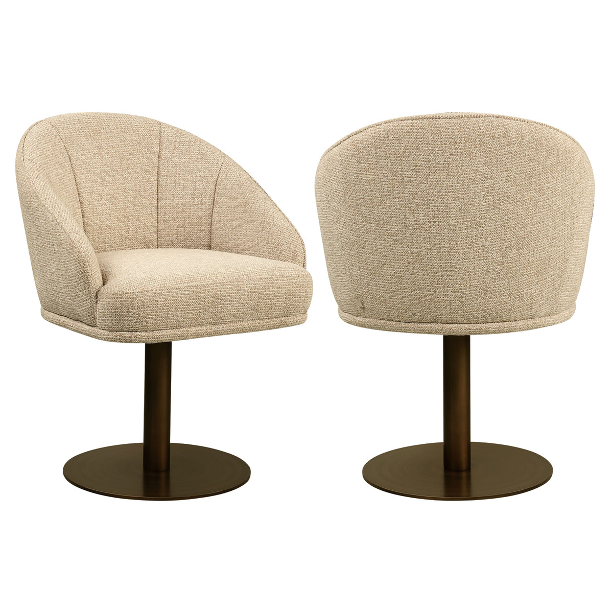 Dining chair Beverly natural fancy swivel | Silk & Wood Inte