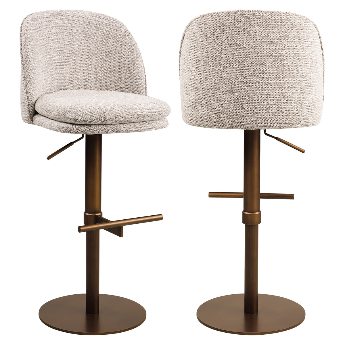 Bar stool Vesper mocca fancy swivel | Silk & Wood Interiors