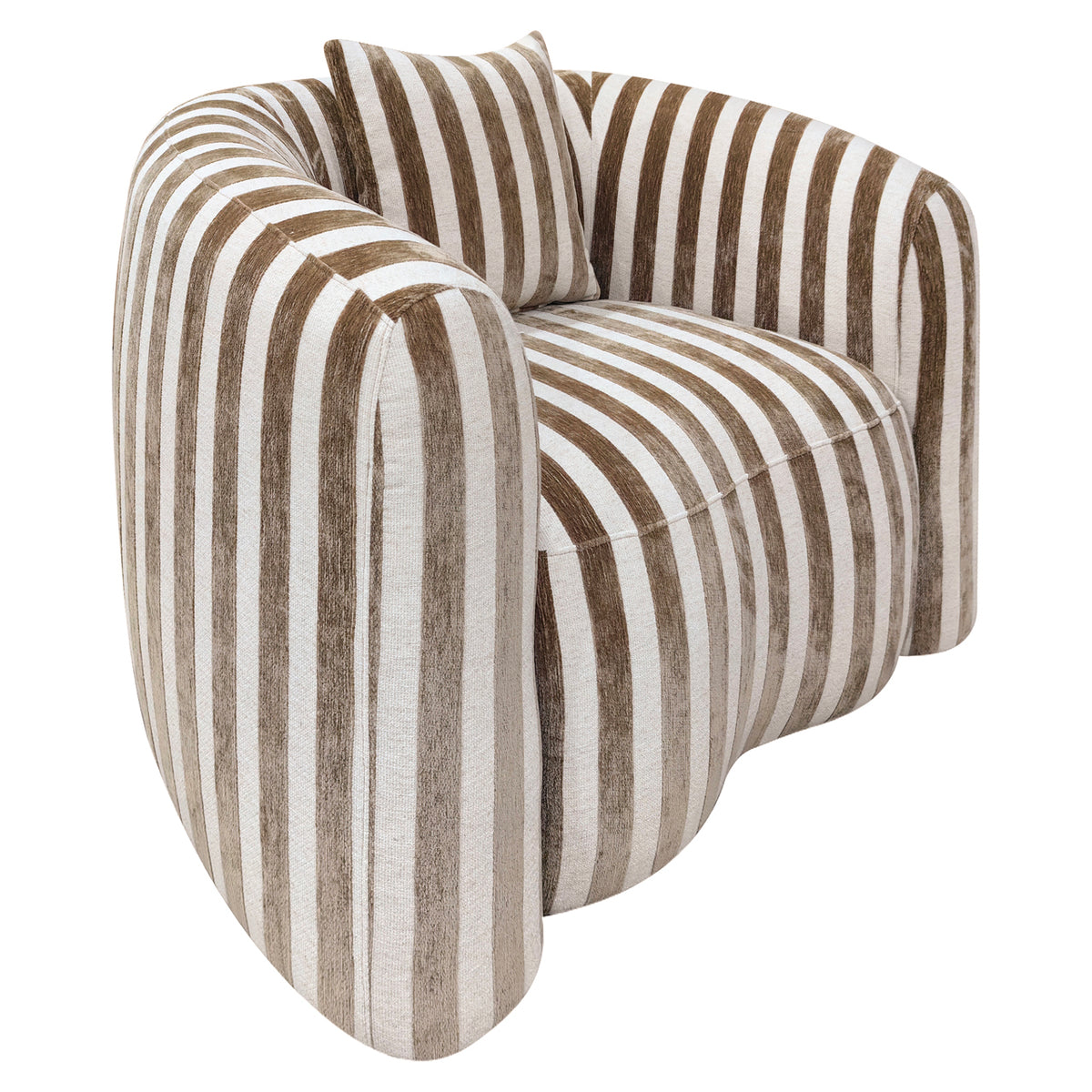 Lounge chair Luxandra stripes sand | Silk & Wood Interiors