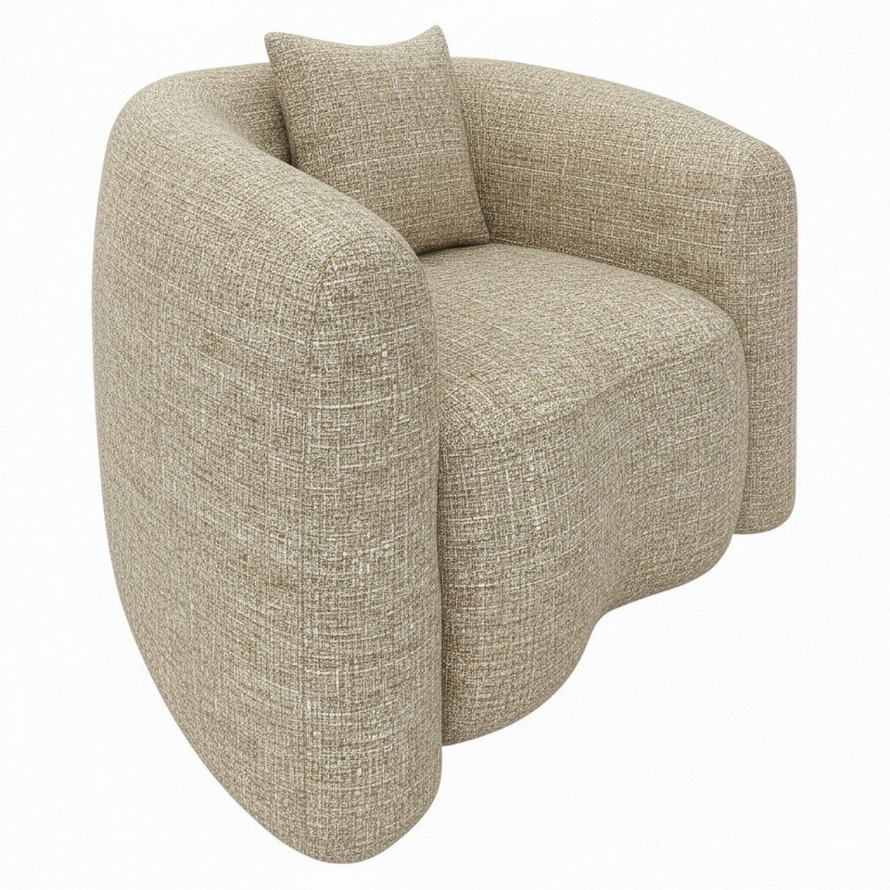 Lounge chair Luxandra sand tweed fire retardant