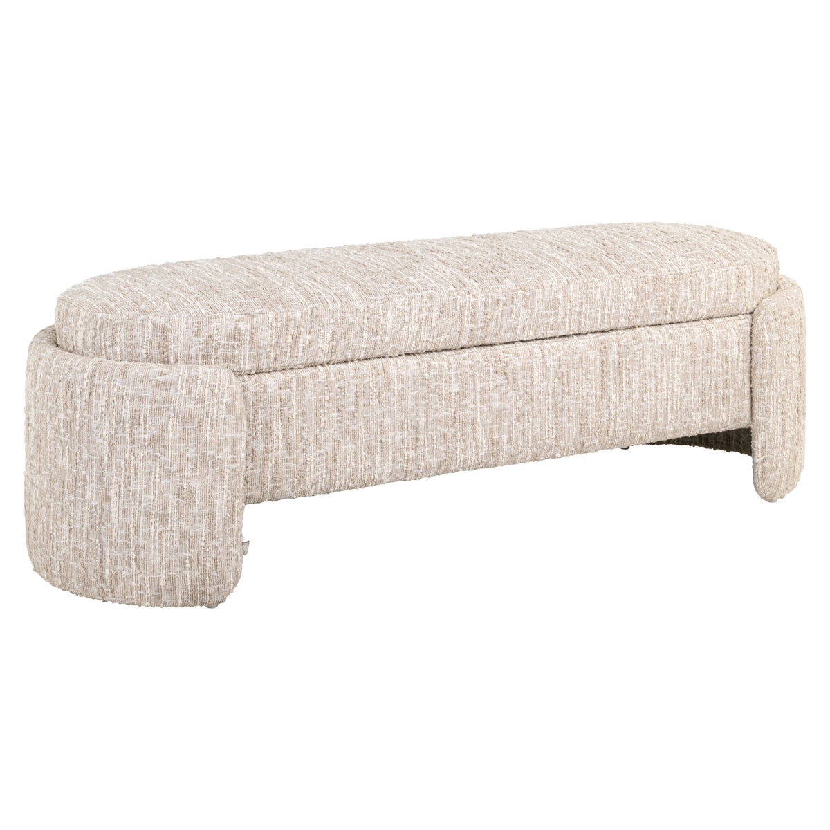 Bench Cupid beige angora with storage | Silk & Wood Interior