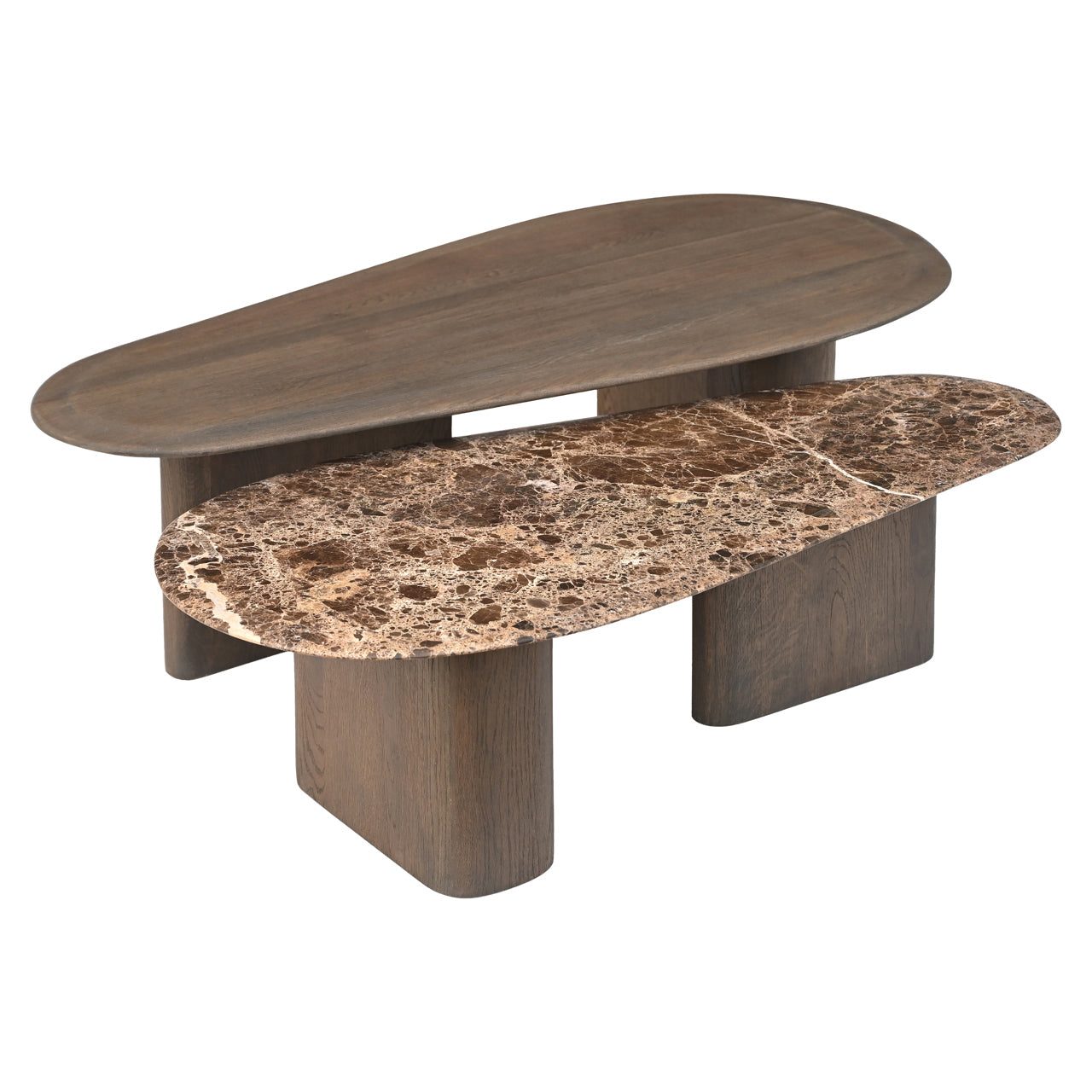 Coffee table Castello Smoked charchoal (Set of 2)