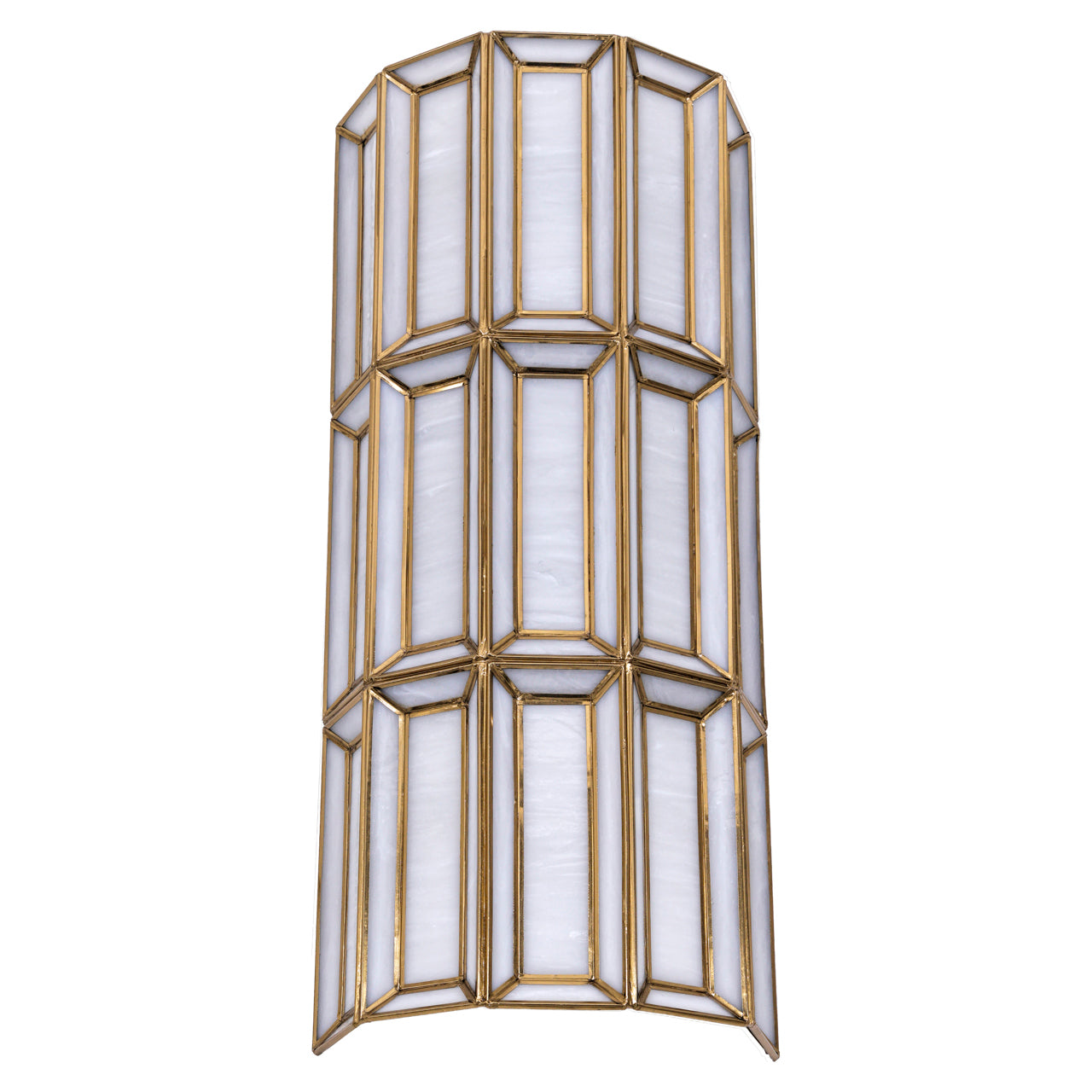 Wall lamp Opal brass antique