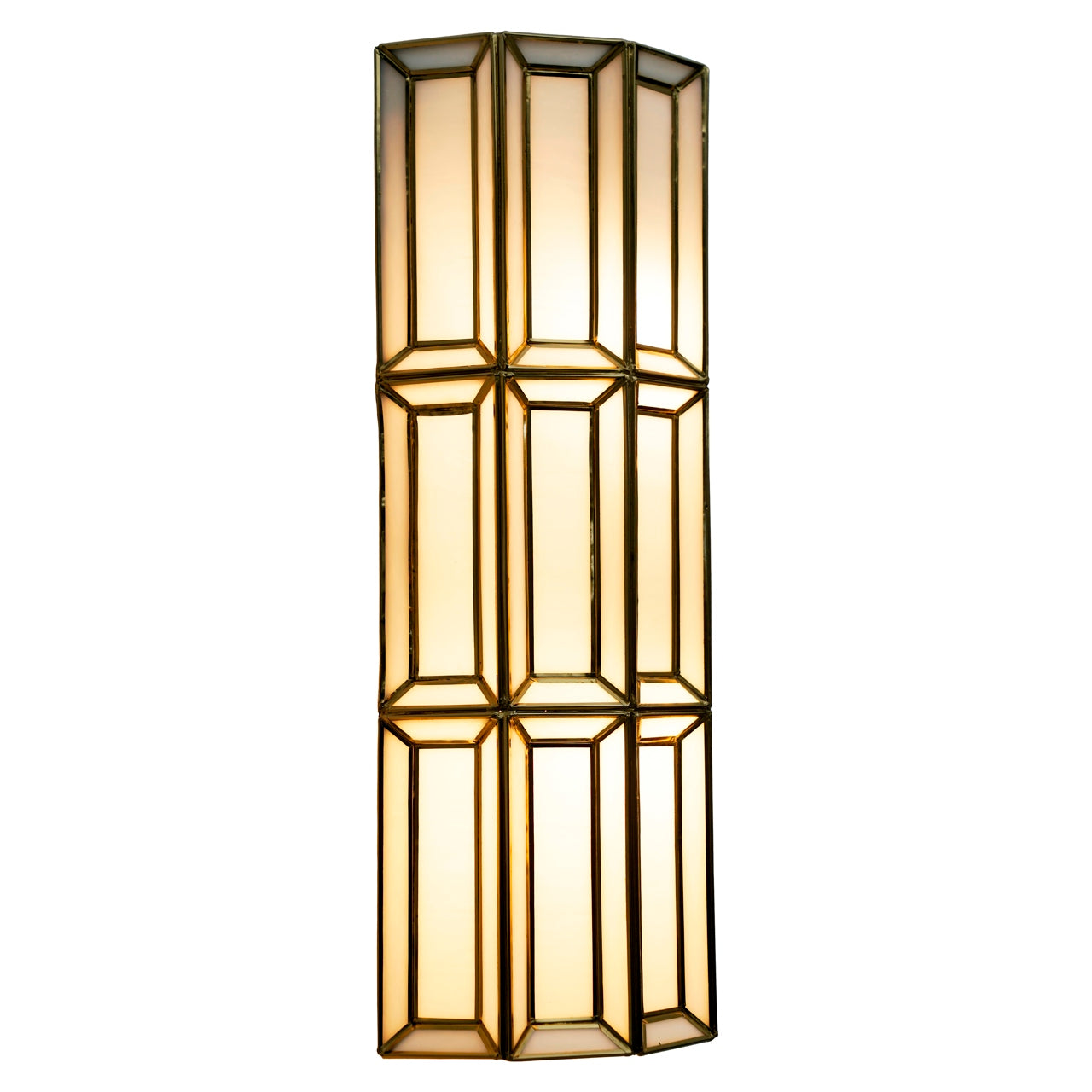 Wall lamp Opal brass antique