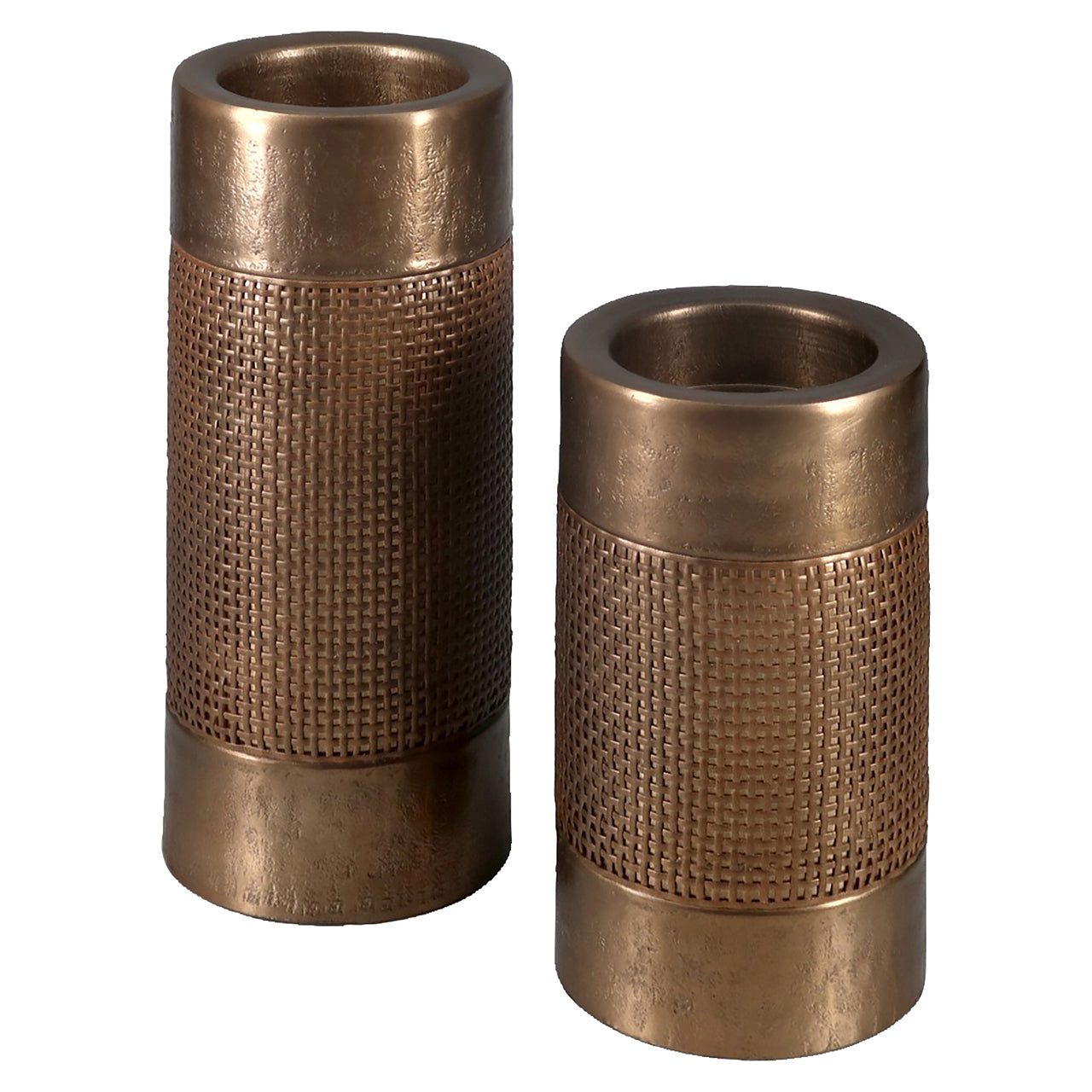 Candle holder Aya brushed gold small