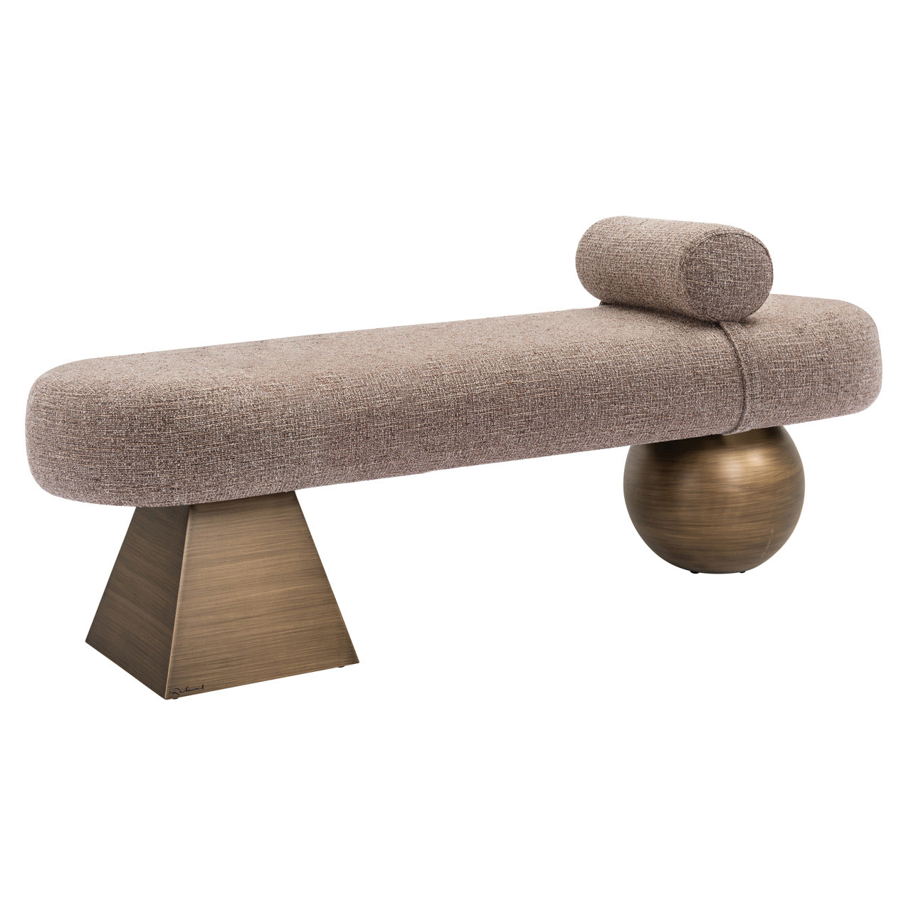 Bench Alexander Jones brown tweed fire retardant (Geneva)