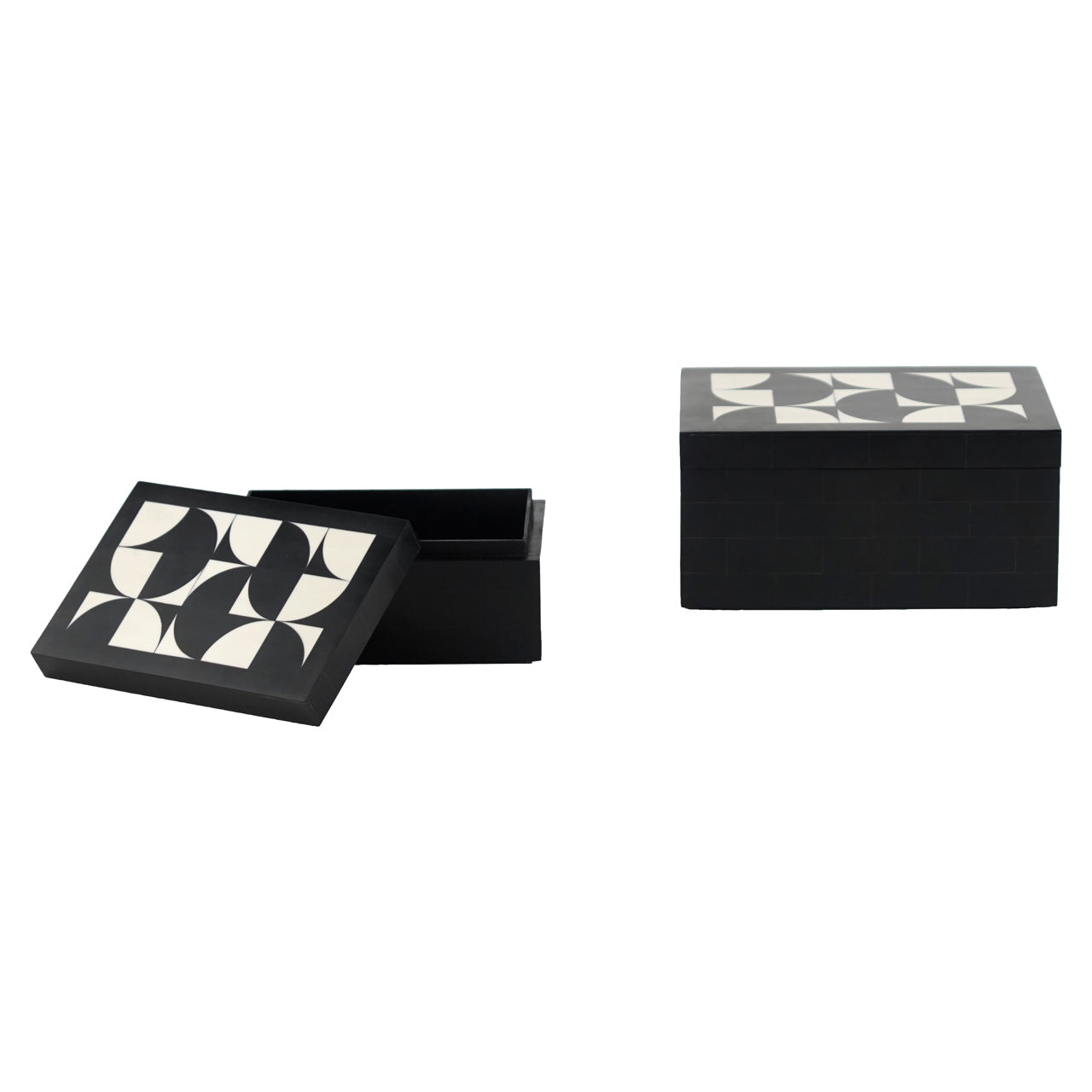 Storage box Rae black/white (Set of 2)