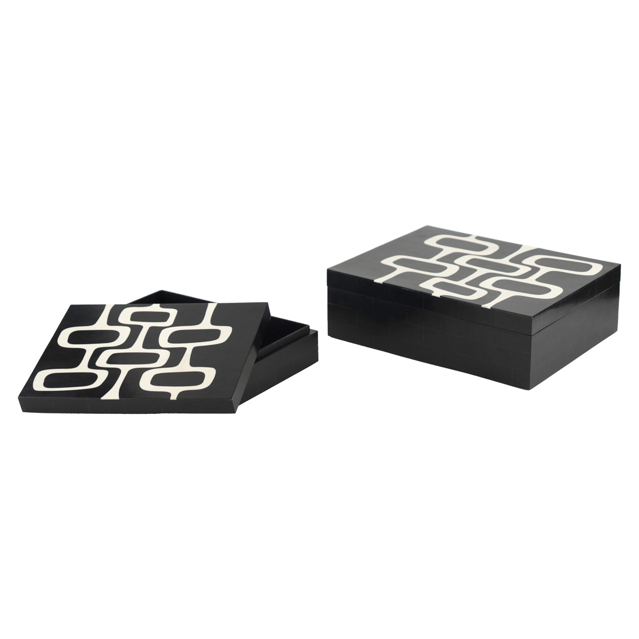Storage box Lux black/white (Set of 2)
