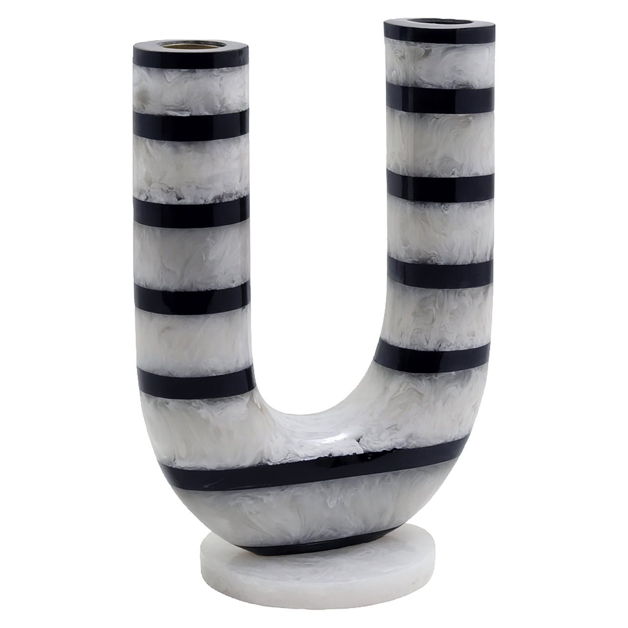 Candle holder River black/white