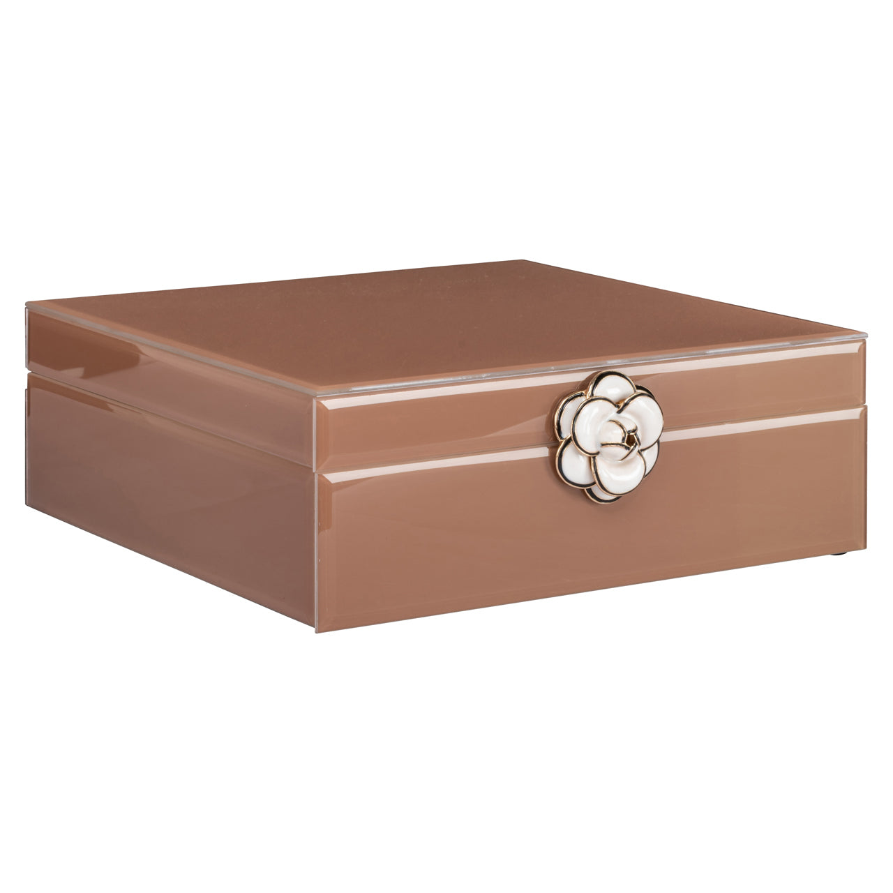 Storage box Floral brown large