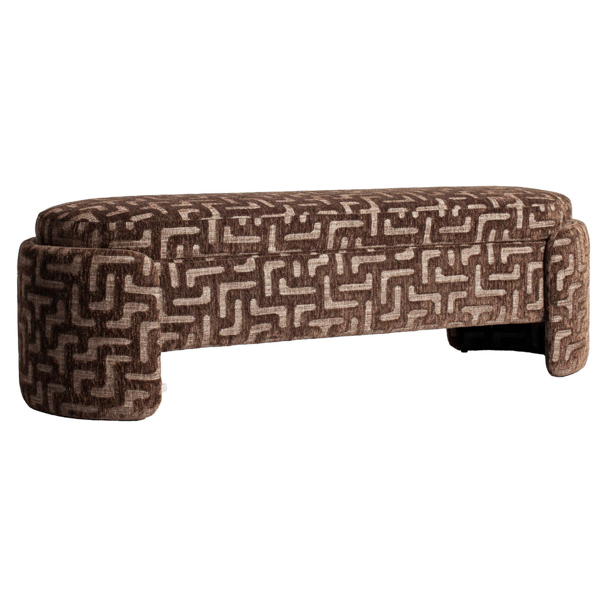 Bench Cupid brown labyrinth with storage | Silk & Wood Inter
