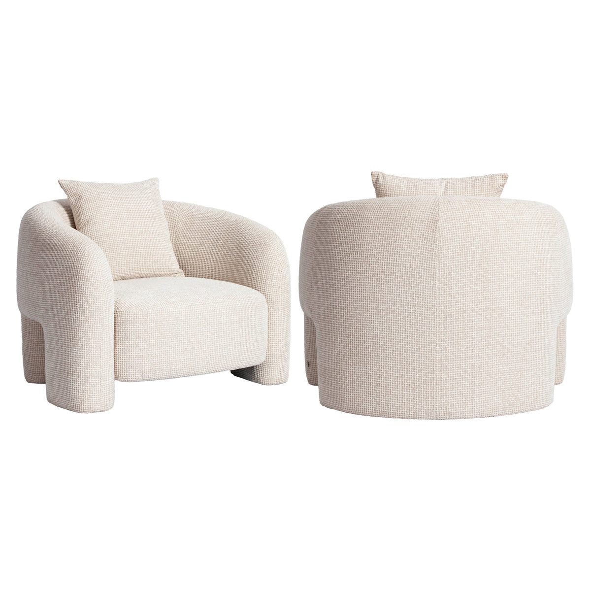 Lounge chair Tuscany beige blockweave | Silk & Wood Interior