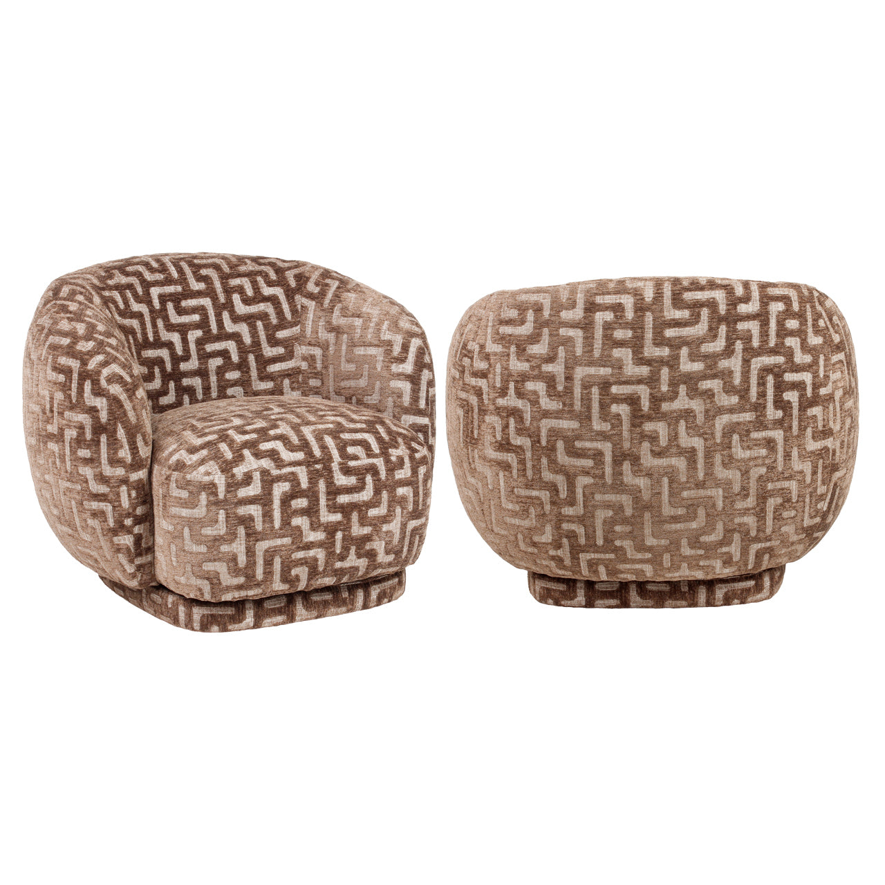 Lounge chair Negreslo brown labyrinth