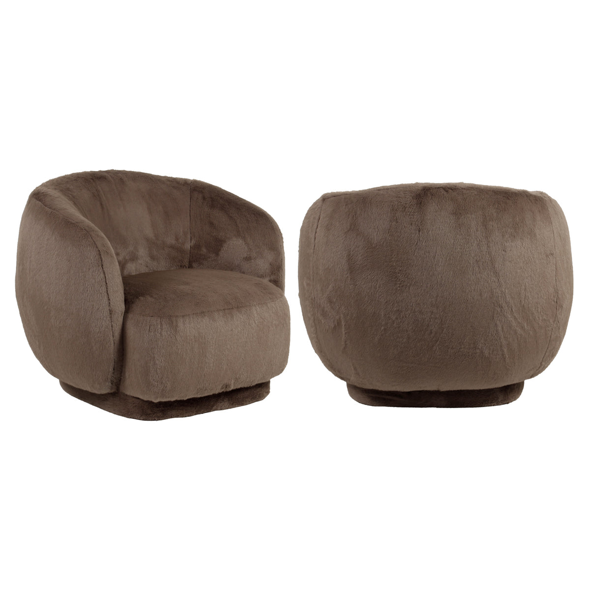 Lounge chair Negreslo brown fluffy | Silk & Wood Interiors