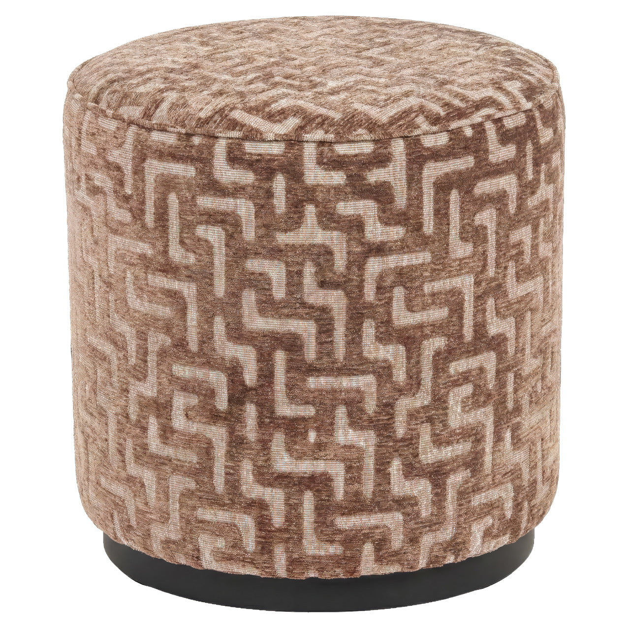 Pouffe & Footstool Lexie brown labyrinth 45Ã˜