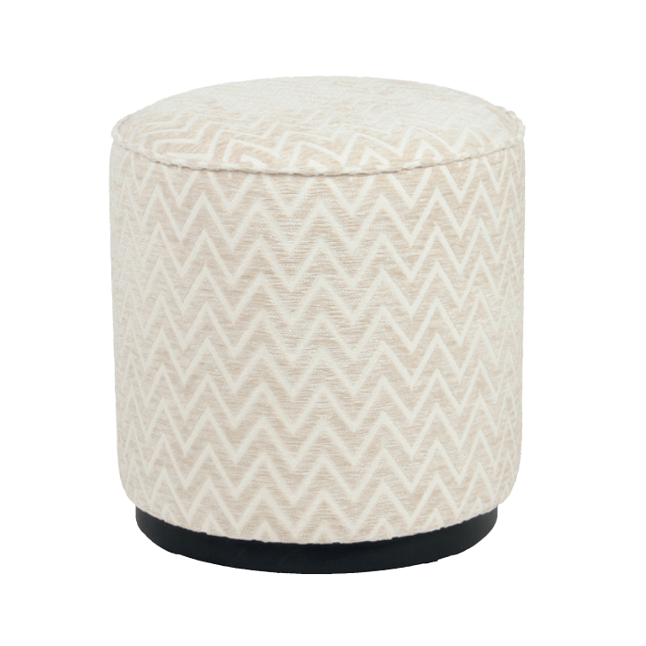 Pouffe & Footstool Lexie beige chevron 45Ã˜