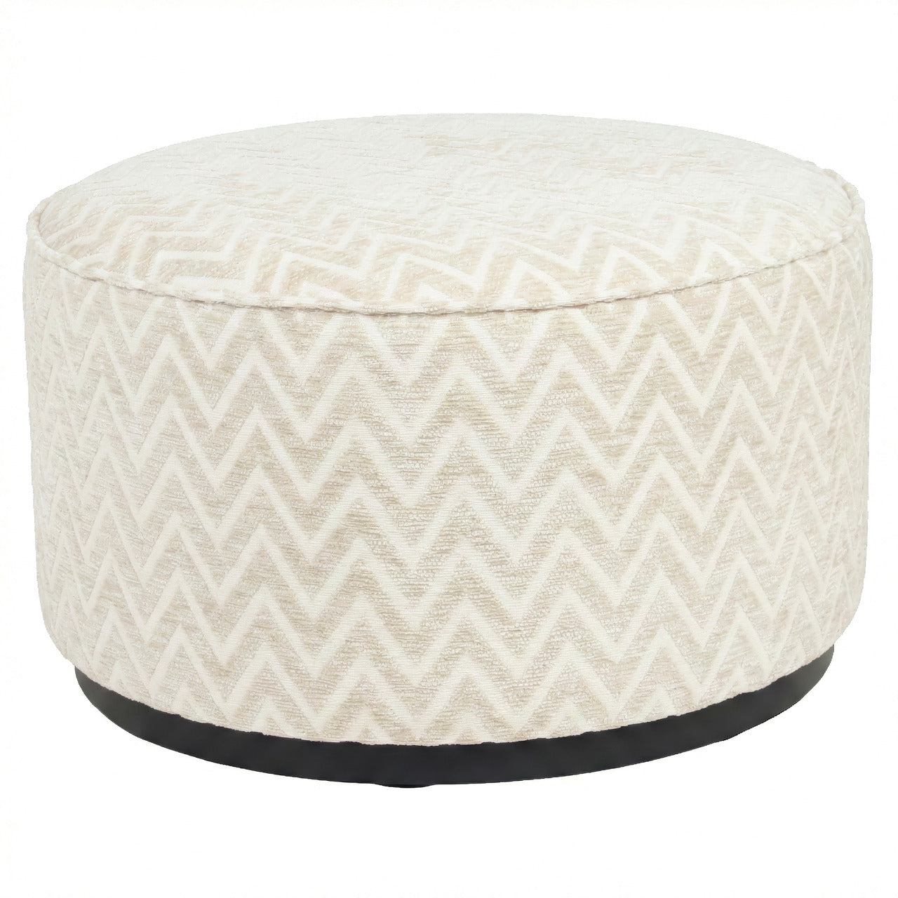 Pouffe & Footstool Lexie beige chevron 70Ã˜