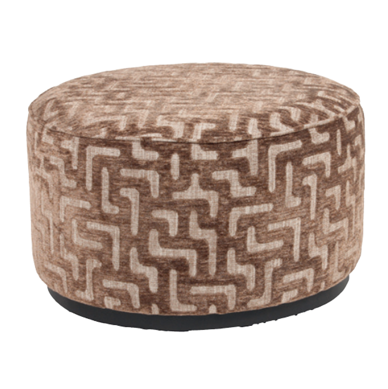 Pouffe & Footstool Lexie brown labyrinth 70Ã˜