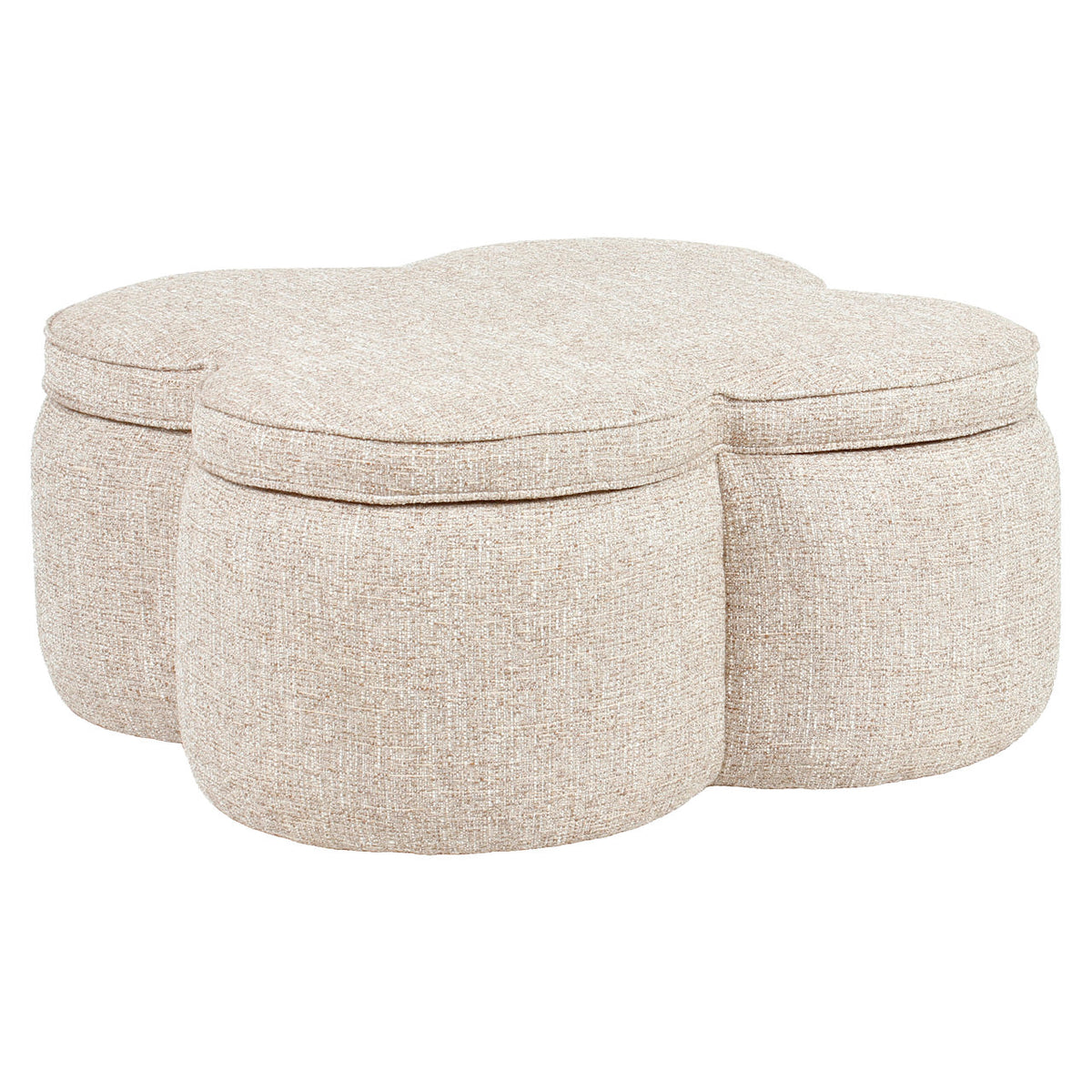 Pouffe & Footstool Corbeau sand tweed | Silk & Wood Interior