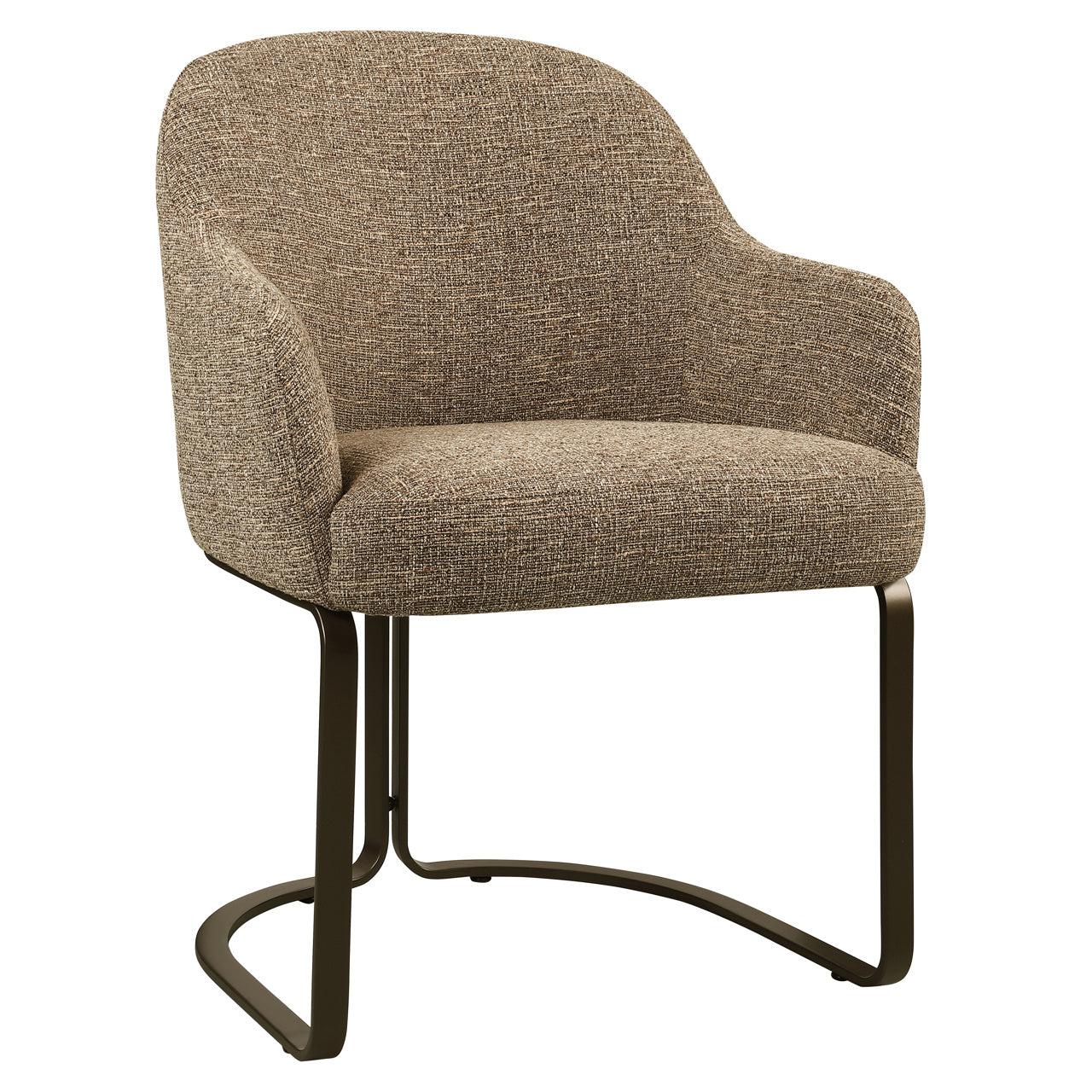 Dining chair Hadley brown tweed fire retardant