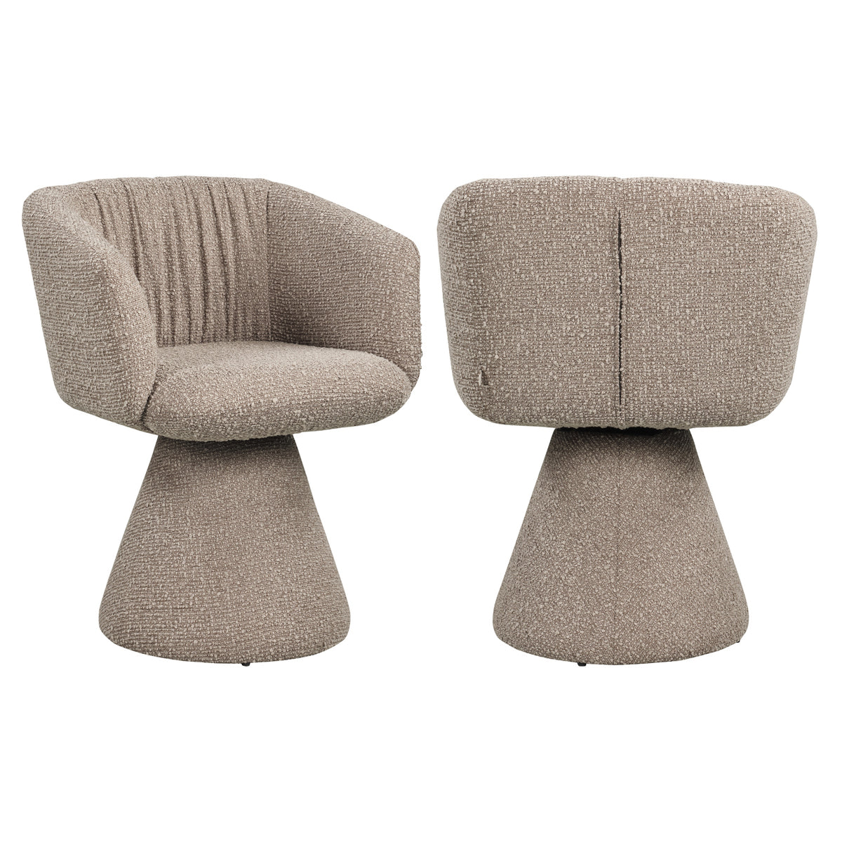 Dining chair Madeline mocca chunky swivel | Silk & Wood Inte