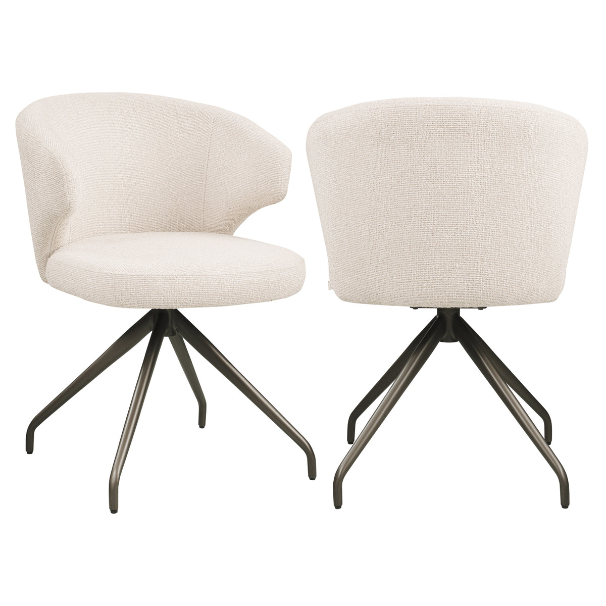 Dining chair Milly biscotti swivel | Silk & Wood Interiors
