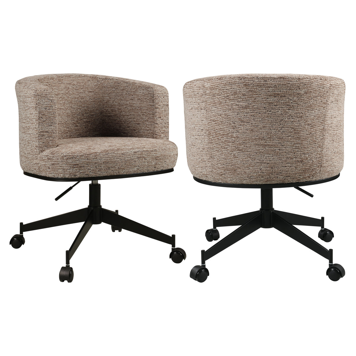Dining chair Rochenne mocca linear swivel on wheels | Silk &