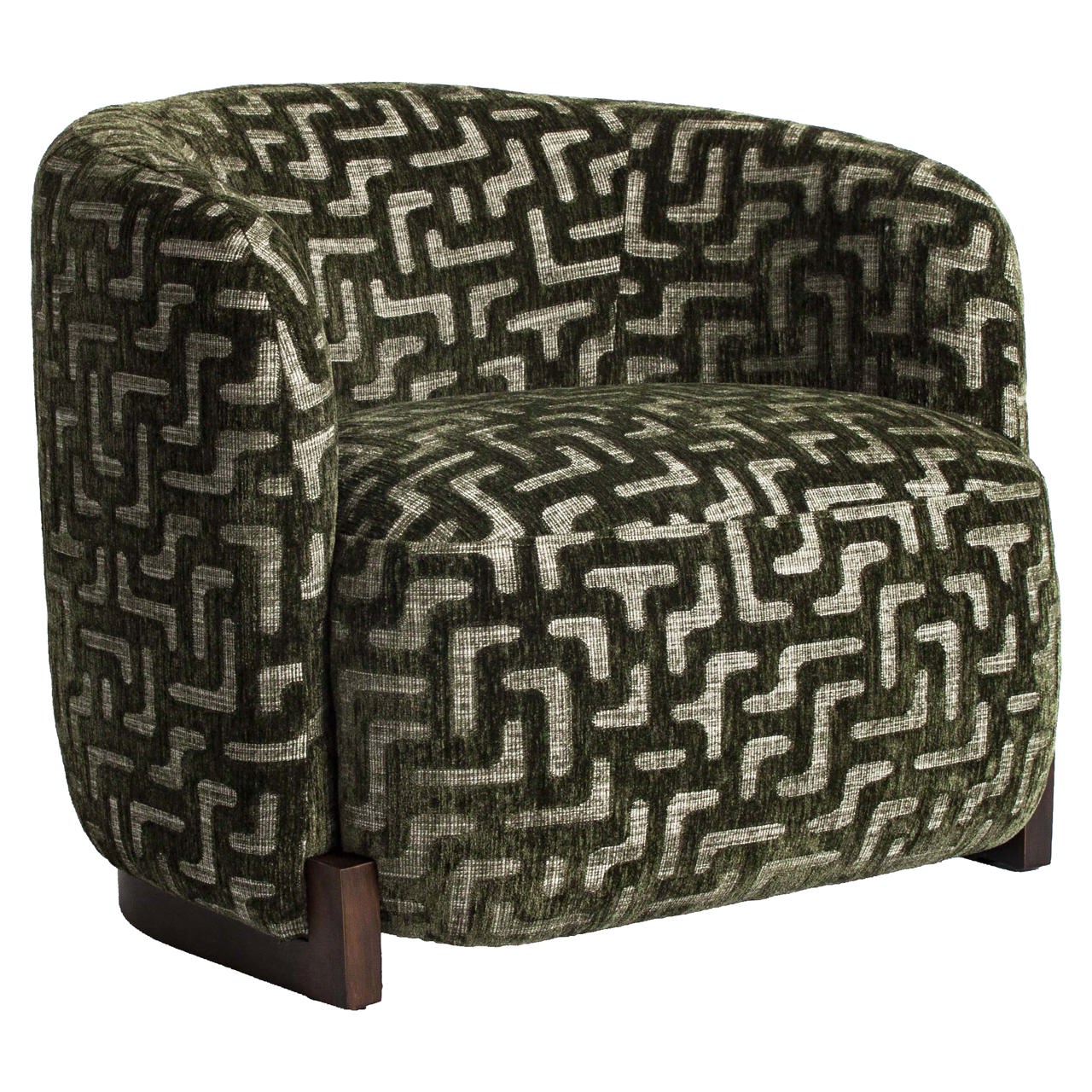 Lounge chair Hannah moss labyrinth fire retardant