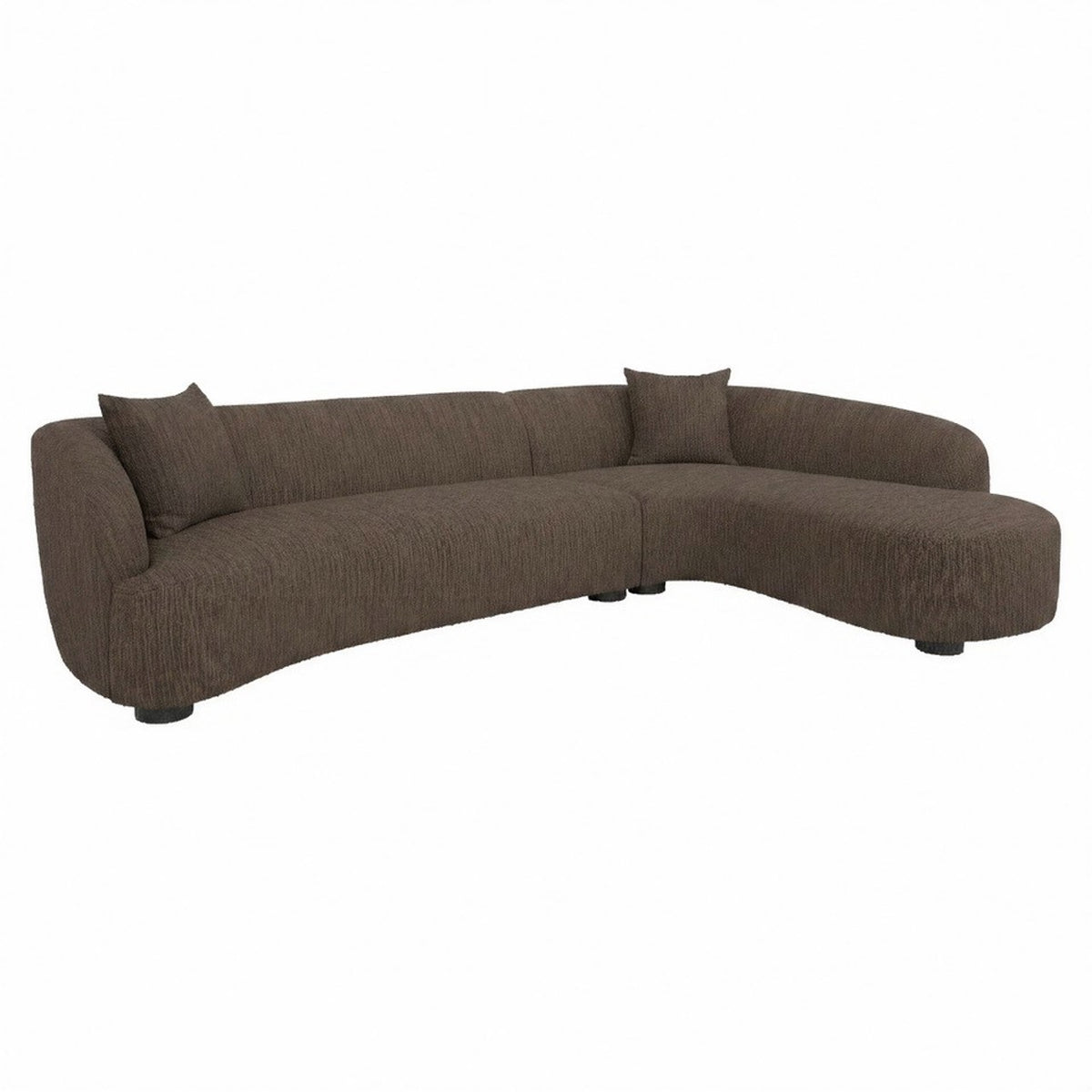 Sofa Pandora brown chunky lounge right | Silk & Wood Interio