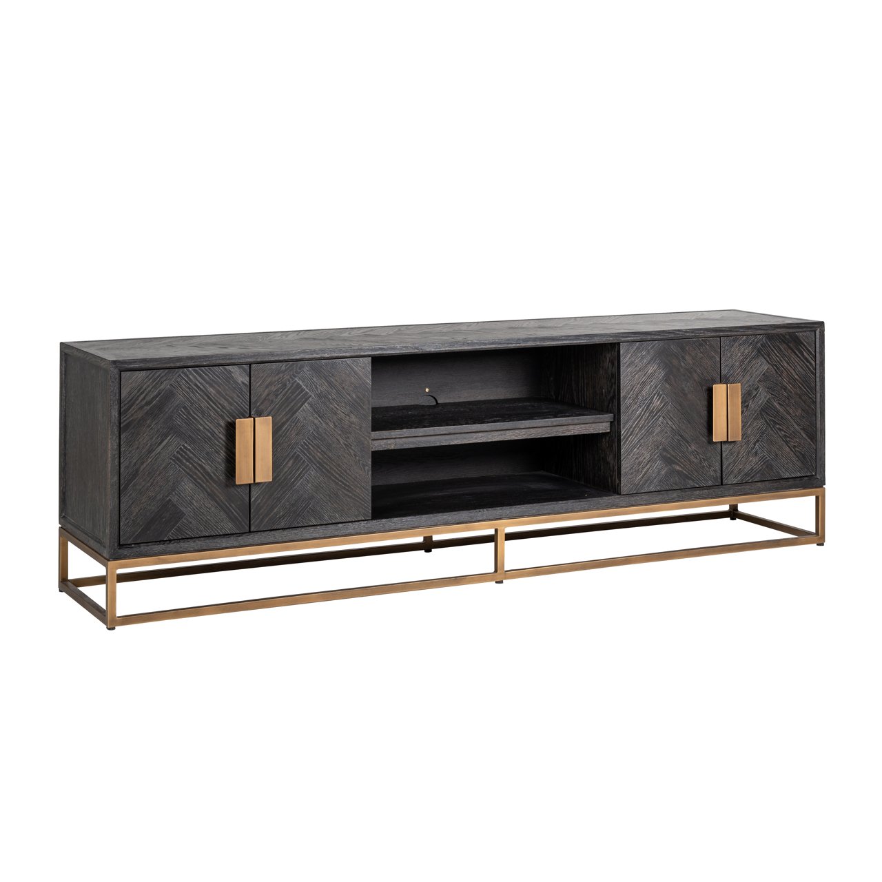 TV cabinet Blackbone brass 4-doors 200
