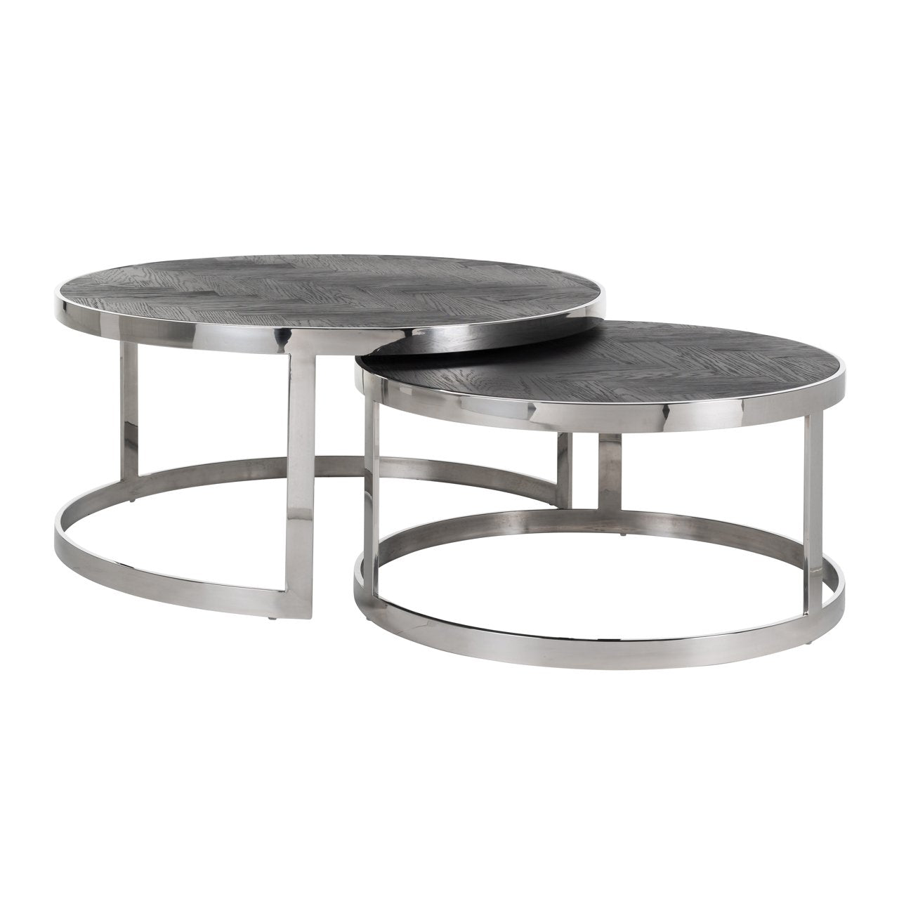 Coffee table Blackbone silver set of 2