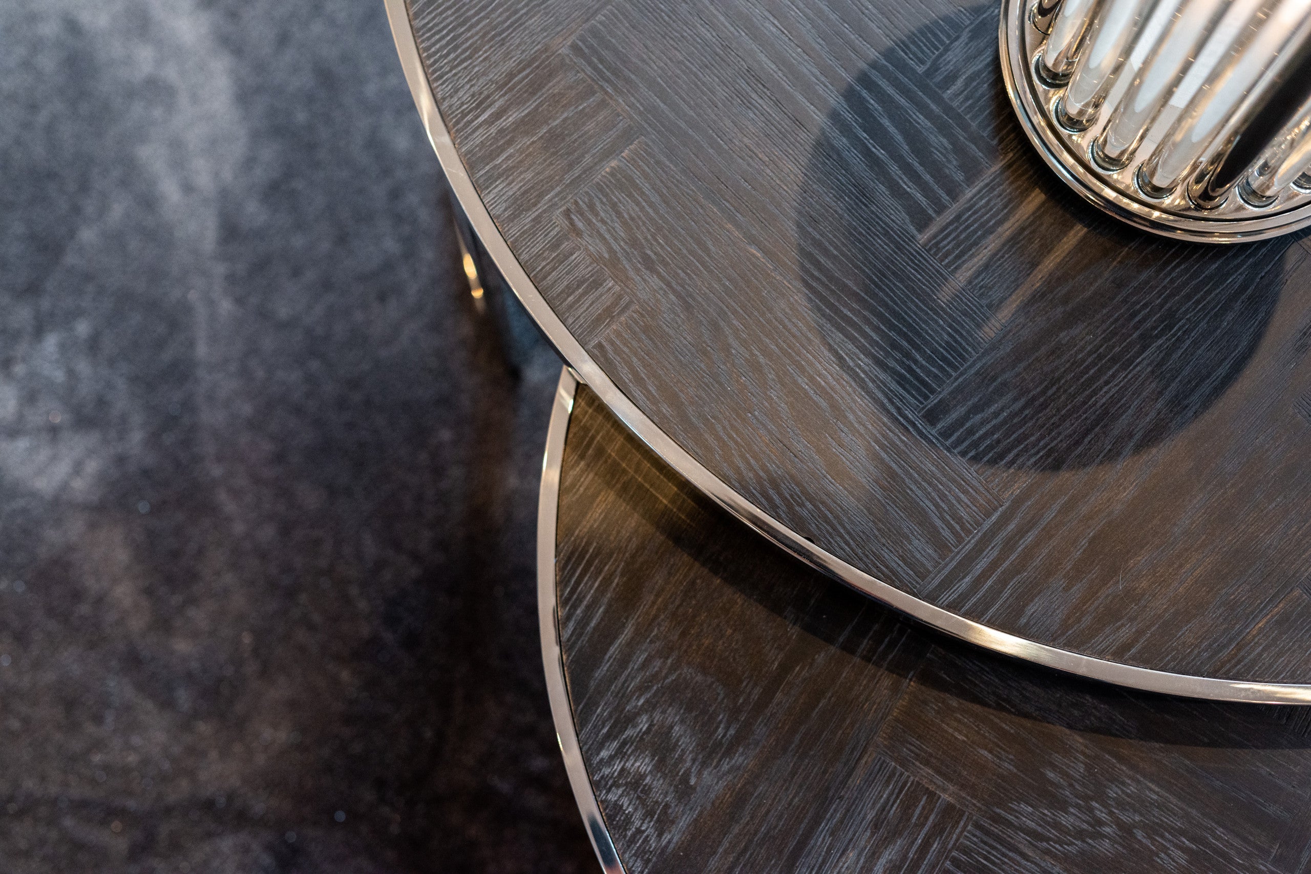 Coffee table Blackbone silver set of 2