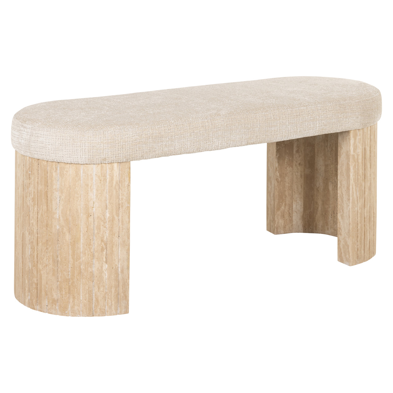 Bench Gallice natural beige travertine