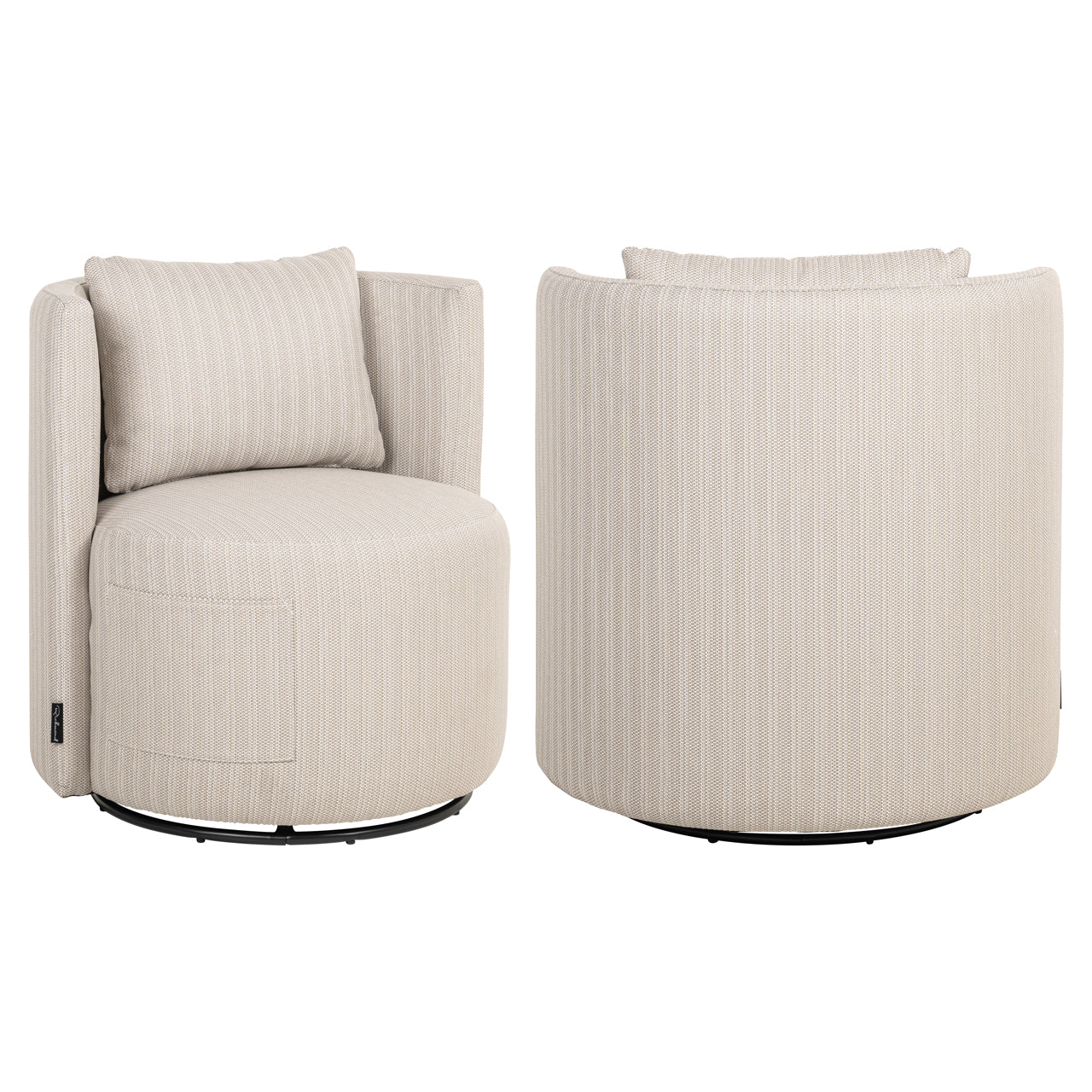Outdoor swivel dining chair Marlin beige