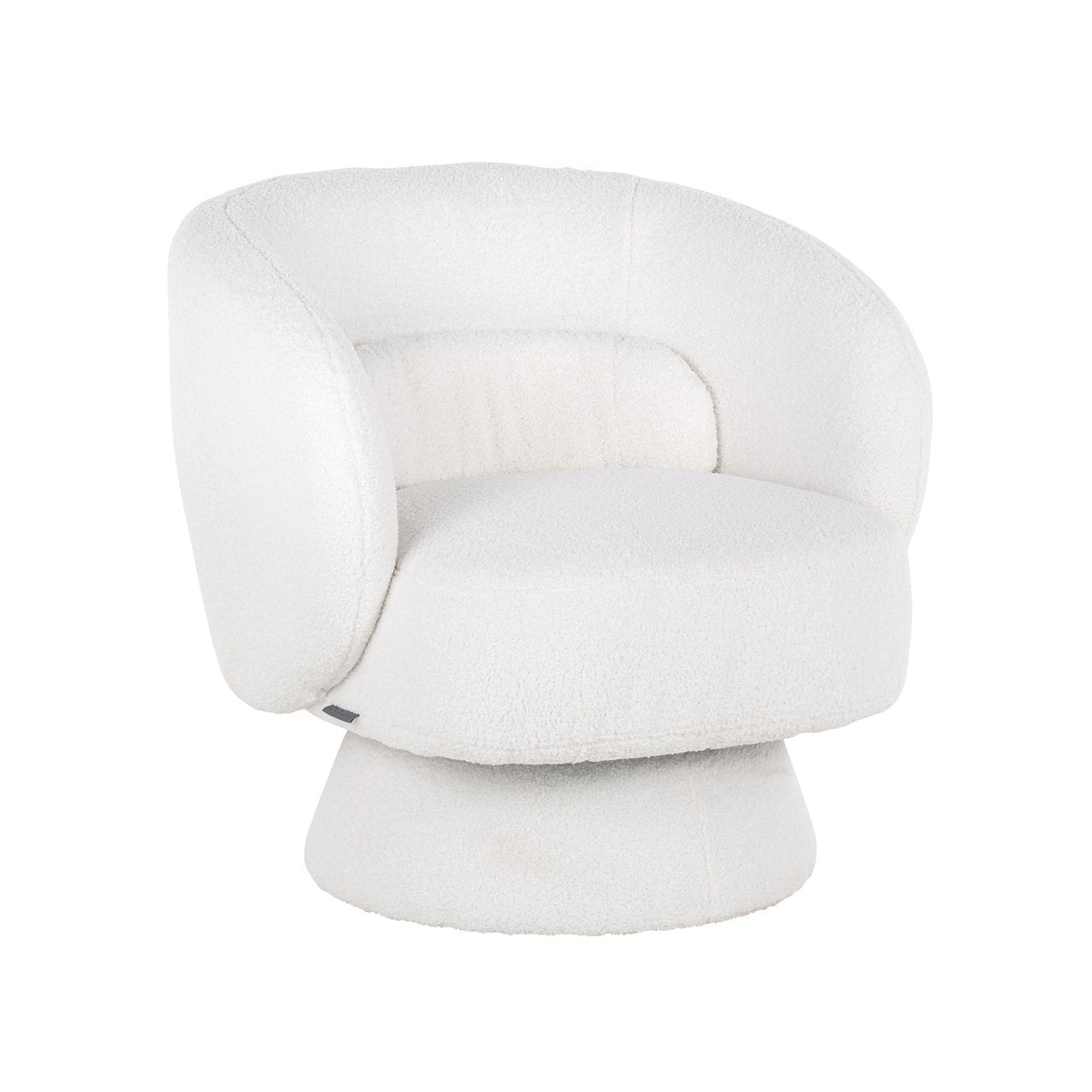 Swivel lounge chair Senna white furry