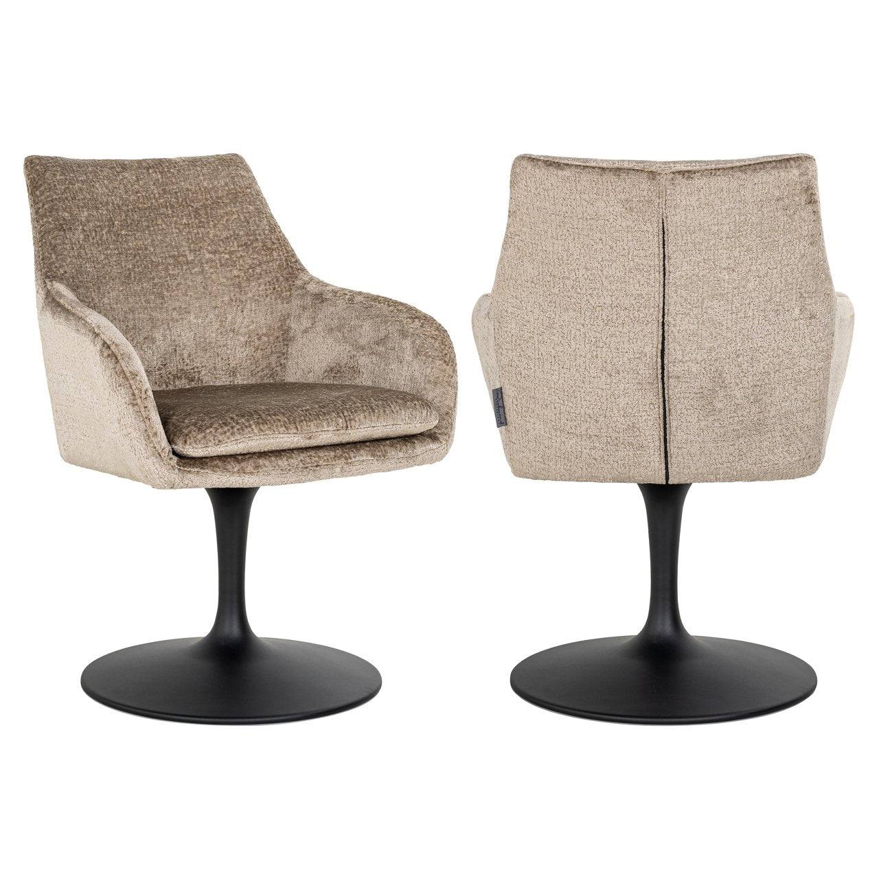 Swivel chair Marlon taupe chenille
