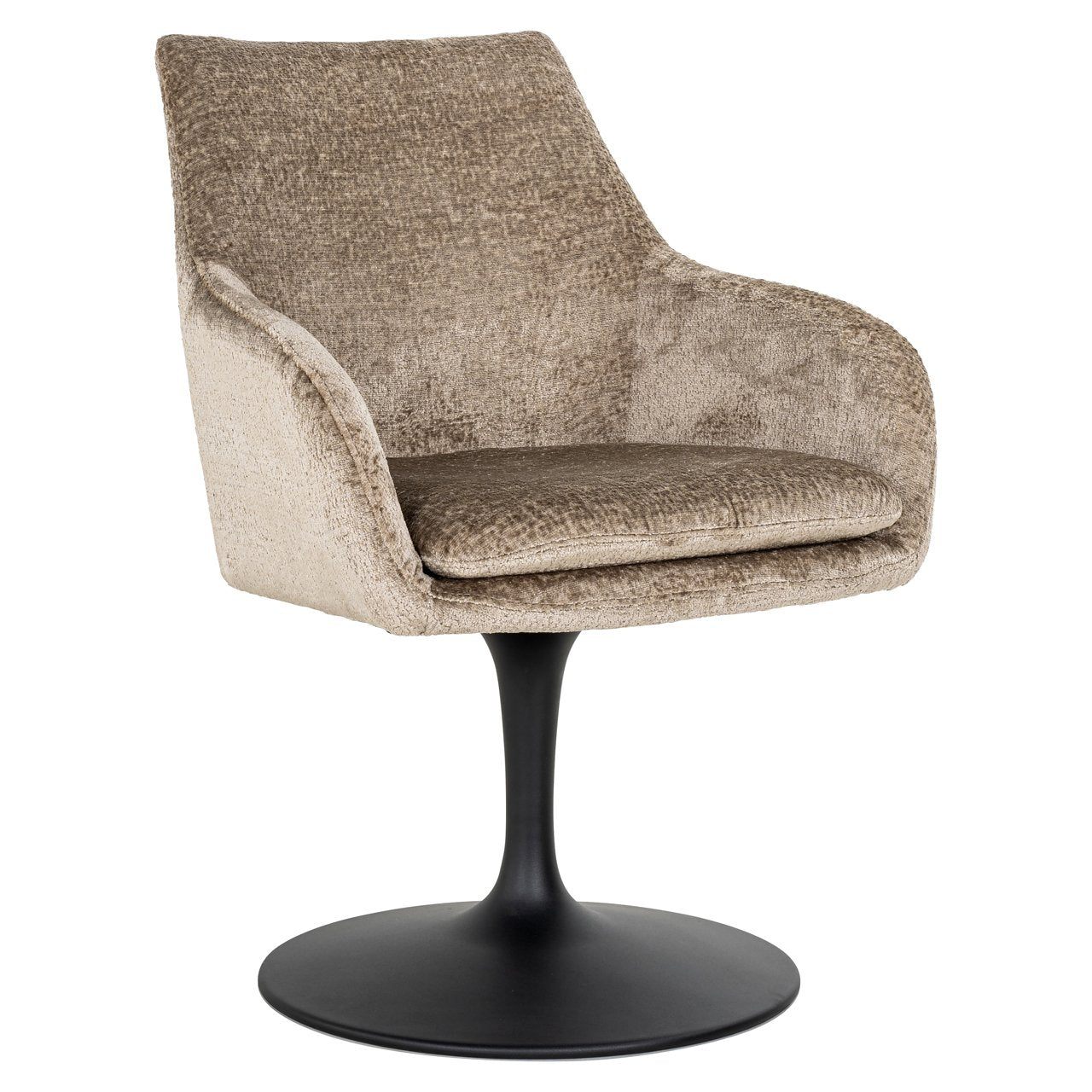 Swivel chair Marlon taupe chenille
