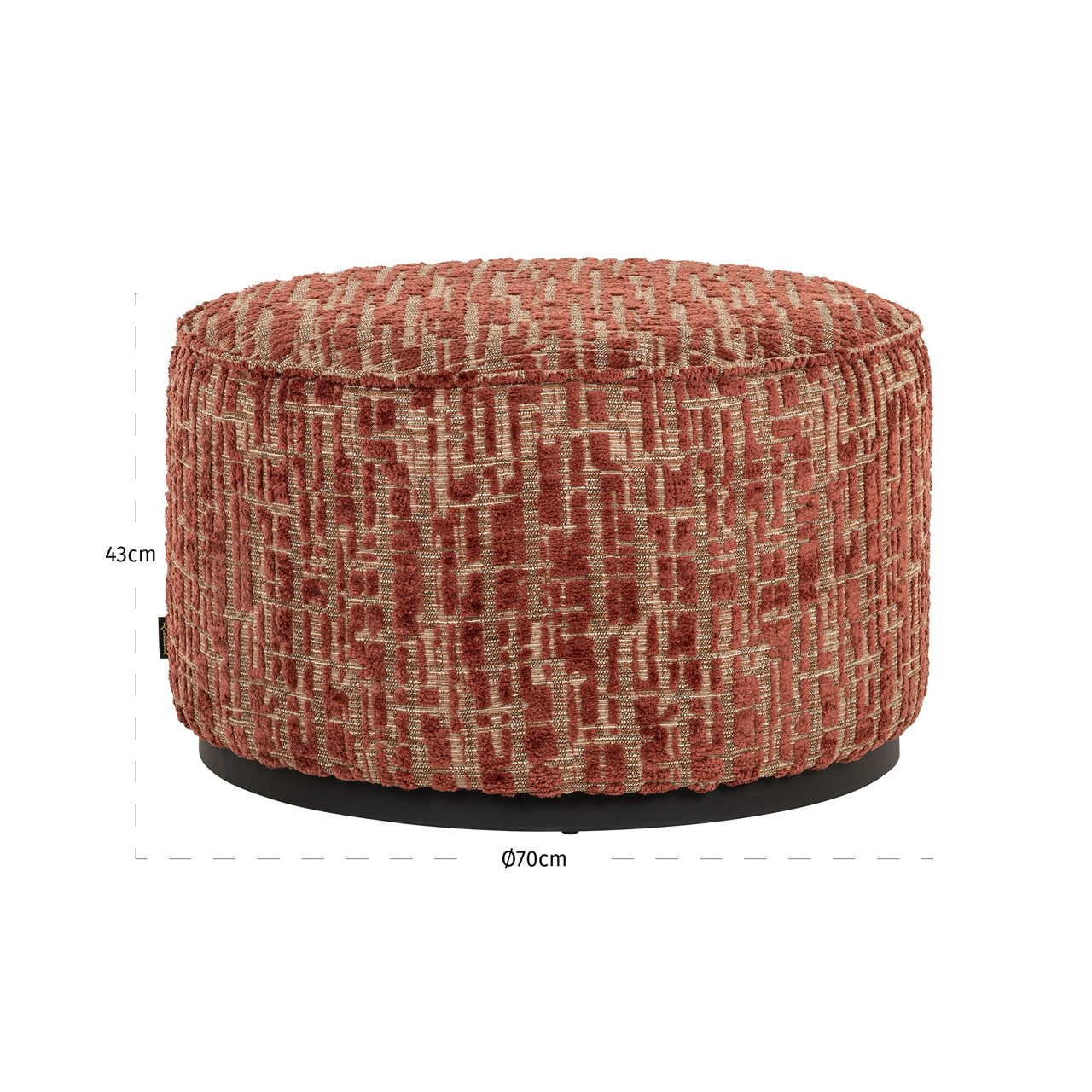 Pouffe & Footstool Lexie beige chevron 70Ã˜