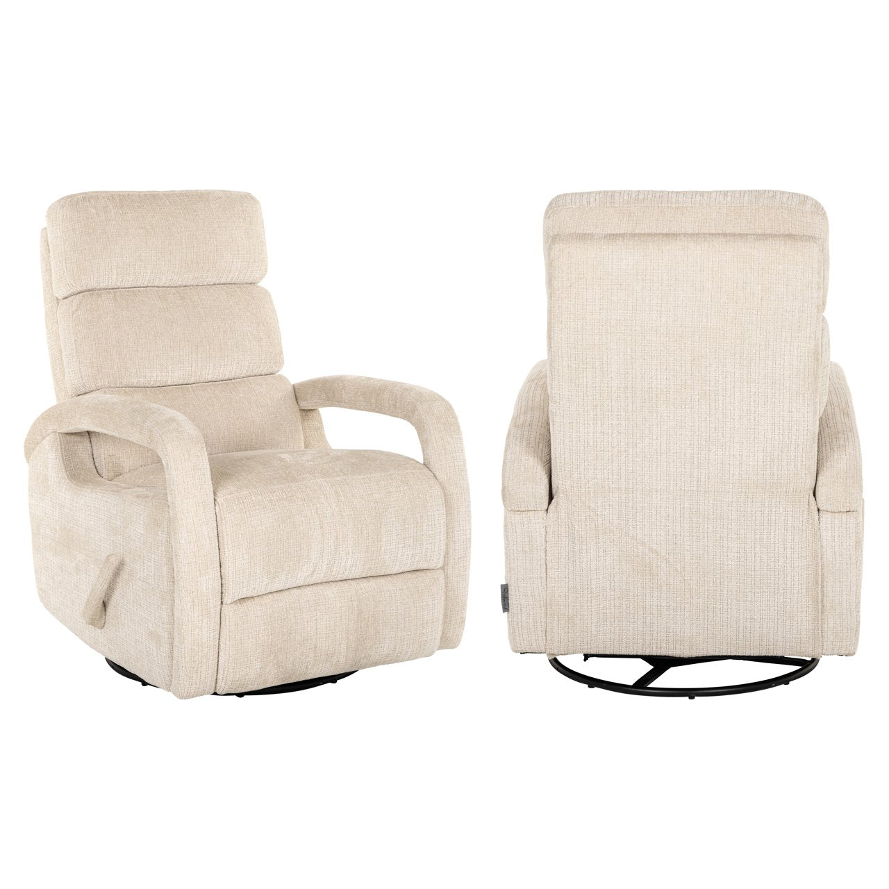 Swivel relax chair Denvi beige chenille