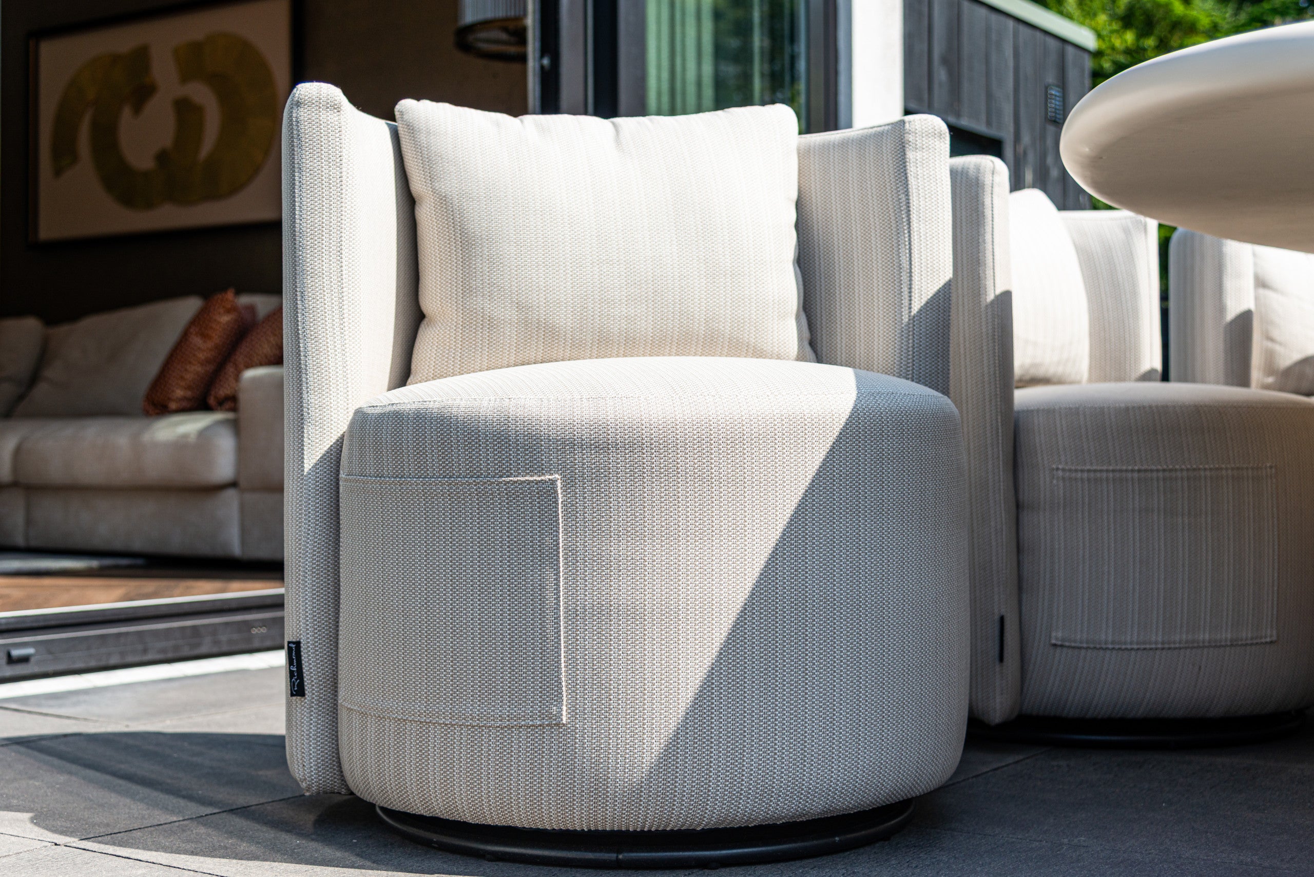 Outdoor swivel dining chair Marlin beige